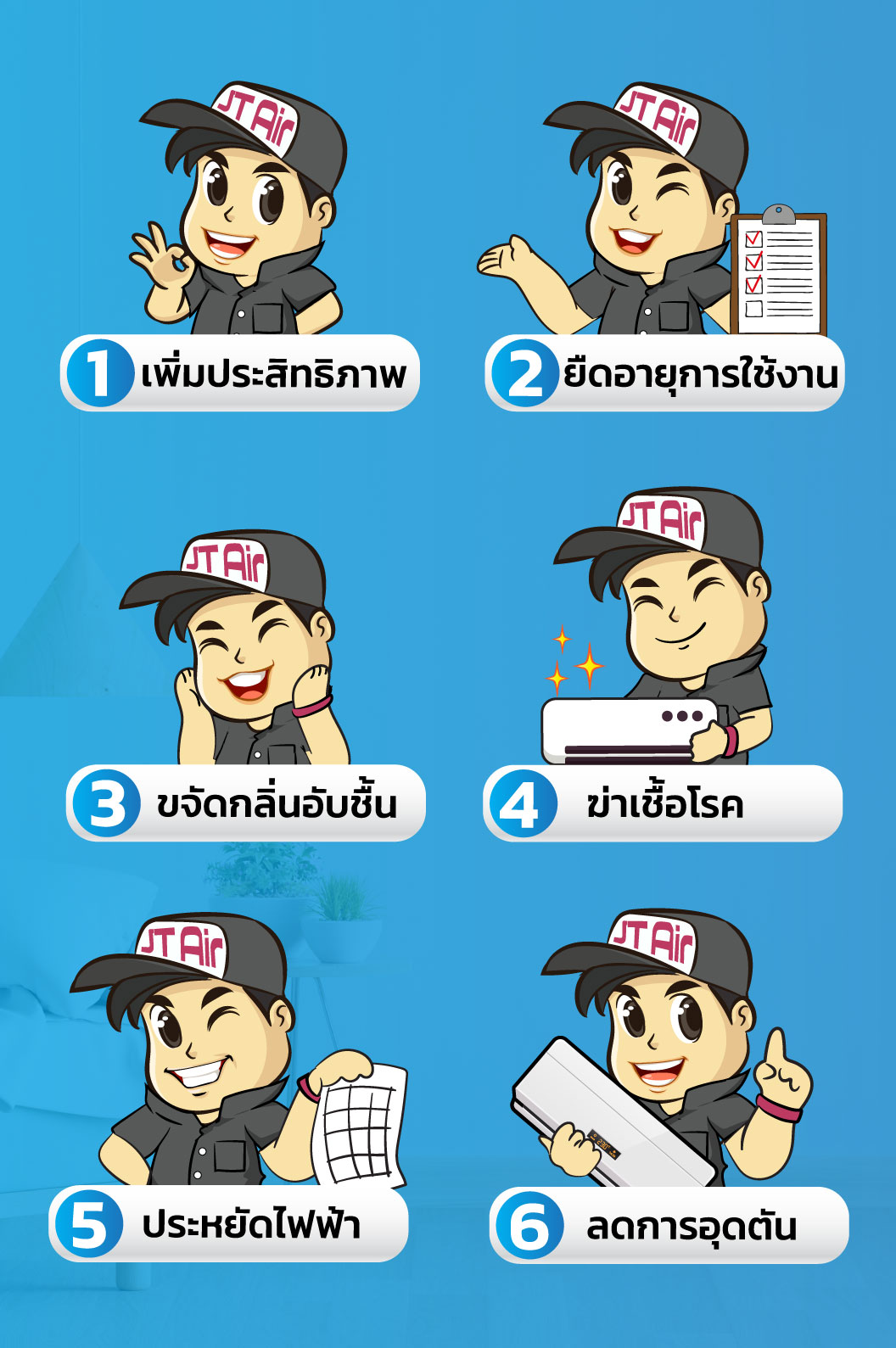 6 ประโยชน์ของการล้างแอร์